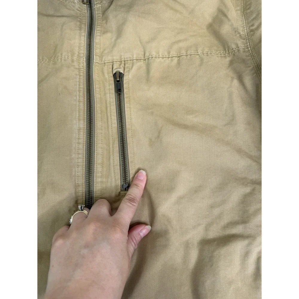 L.L.Bean Full Zip Bomber Jacket Men's Size Large Tall Beige Workwear